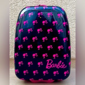 Black and pink Barbie childrens carry on luggage